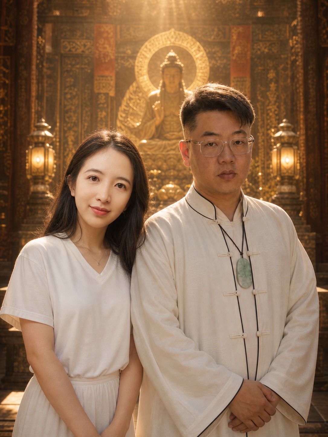 解命師玅曄與苑長於保安宮正殿合影